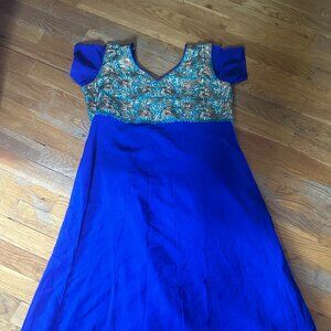 bright blue anarkali indian/pakistani kurti, medium size